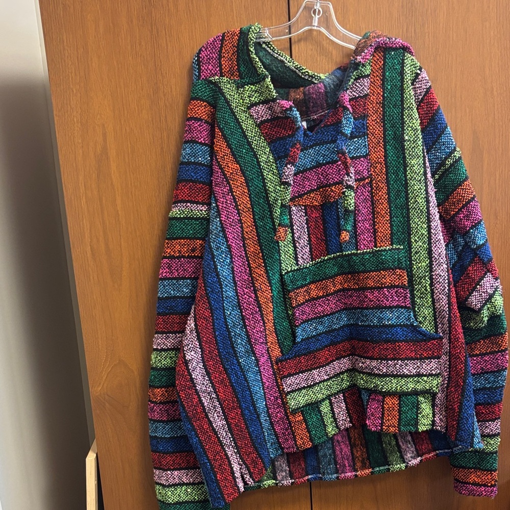 Multicolor Striped Hooded Baja Sweatshirt